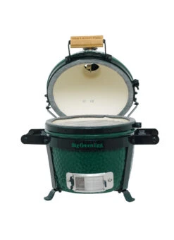 Big Green Egg Mini Keramikgrill Starter - Paket -Bbq Discounter Big Green Egg Mini EGG Carrier Mini deckel geoeffnet