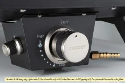 COZZE Pizzaofen Gas 42,5 Cm (17") Mit Thermometer - Inkl. Pizzastein -Bbq Discounter COZZE PizzaofenGas Anschluss 2