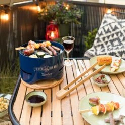 Feuerhand Tischgrill Tamber Blau -Bbq Discounter Feuerhand Tamber Tischgrill Blau Lifestyle