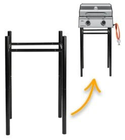 Grillfürst G201E 2-Brenner Gasgrill Portabel V2 - Campinggrill / Balkongrill 50mbar - Inkl. Untergestell -Bbq Discounter Grillfuerst Untergestell Campinggrill G201E 1 1