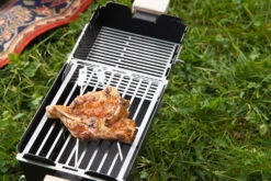 Knister Grill Original - Ausziehbarer Holzkohle Kompaktgrill -Bbq Discounter Knister Grill Grillroste hoehenverstellbar