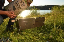 Knister Grill Original - Ausziehbarer Holzkohle Kompaktgrill -Bbq Discounter Knister Grill Holzkohle befuellen