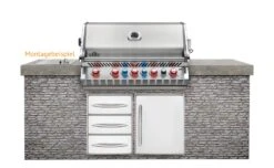 Napoleon Prestige Pro 665-3 Edelstahl Einbaugrill Gas - Inkl. Drehspieß - Modell 2023 -Bbq Discounter Napoelon Prestige Pro 665 Einbaugrill Montagebeispiel