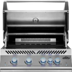 Napoleon 700-Series 32" BIG32 Edelstahl Einbaugrill Inkl. Drehspieß - Modell 2023 -Bbq Discounter Napoleon Einbaugrill BIG32 Warmhalterost Edelstahl hinten