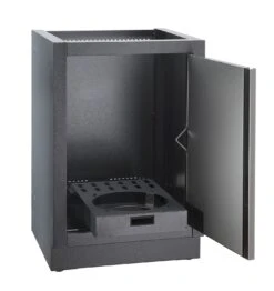 Napoleon Outdoor Küche Oasis 100 Mit LEX 485 Edelstahl Einbaugrill Ohne Vordefinierte Arbeitsplatte -Bbq Discounter Napoleon Gasflaschen Unterschrank Tuer offen 2