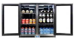 Napoleon Outdoor - Kühlschrank, 210 Liter, 2-türig Mit Doppelverglasung Und LED Beleuchtung - Wasserdicht Nach IP24 -Bbq Discounter Napoleon Outdoor Kueche Kuehlschrank beide Tueren offen