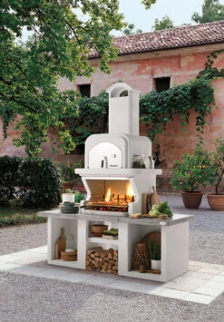Palazzetti Grillkamin Pamplona Mit Pizzaofen Inkl. Montagematerial -Bbq Discounter Palazzetti Grillkamin Pamplona mit Backofen