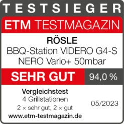 Rösle Gasgrill Videro G4-S Vario+ Nero Schwarz - Modell 2023 - X-DEAL Inkl. Abdeckhaube, Grillplatte Und Drehspieß -Bbq Discounter Roesle Videro G4 S Nero Vario Testsieger Grillstationen 2