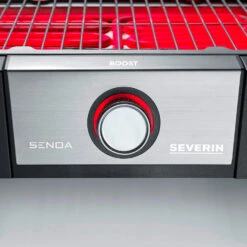 Severin Elektro Tischgrill SENOA Boost - Boost Zone 500°C - 3.000 W -Bbq Discounter Severin Senoa boost s PG8113 Drehknopf beleuchtet rot
