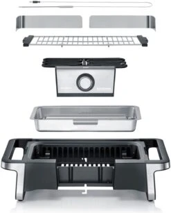 Severin Elektro Tischgrill SENOA Boost - Boost Zone 500°C - 3.000 W -Bbq Discounter Severin Senoa boost s PG8113 explosion