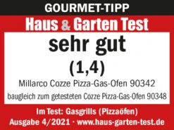 COZZE Pizzaofen Gas 34 Cm (13") - Inkl. Pizzastein -Bbq Discounter Testlogo Cozze Pizzaofen Gas 90342 1