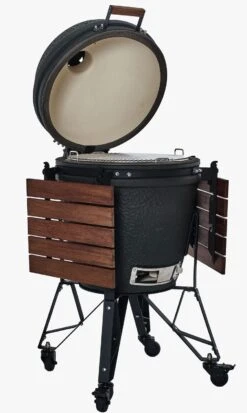 The Bastard Keramikgrill Urban Large - Complete - Schwarz Matt - Modell 2023 -Bbq Discounter The Bastard Urban Large Keramikgrill BU201 Deckel offen