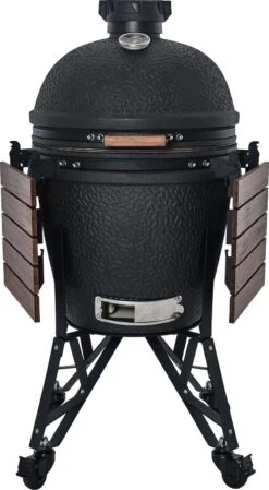 The Bastard Keramikgrill Urban Large - Complete - Schwarz Matt - Modell 2023 -Bbq Discounter The Bastard Urban Large Keramikgrill BU201 Seitentische abgeklappt