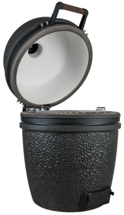 The Bastard Keramikgrill VX Large - Solo - Schwarz Matt - Modell 2023 -Bbq Discounter The Bastard VX Keramikgrill Large Solo offen links