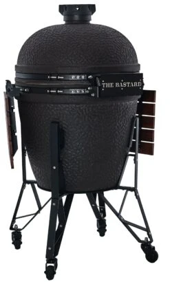 The Bastard Keramikgrill Urban XL - Complete - Schwarz Matt - Modell 2023 -Bbq Discounter The Bastard XL Urban Keramikgrill BU210 Seitentisch abgeklappt